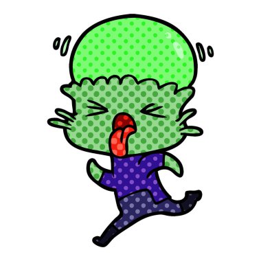 garip karikatür uzaylı vektör çizim