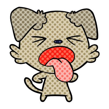 vektör çizim karikatür köpek bıkkın