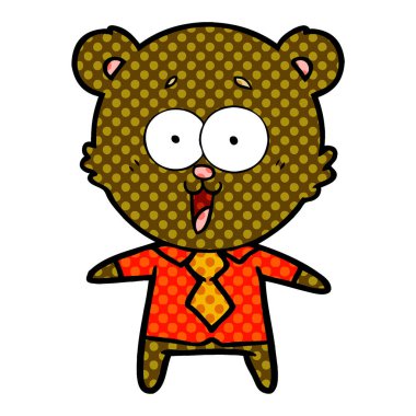 gömlek ve kravat gülen ayıcık çizgi film