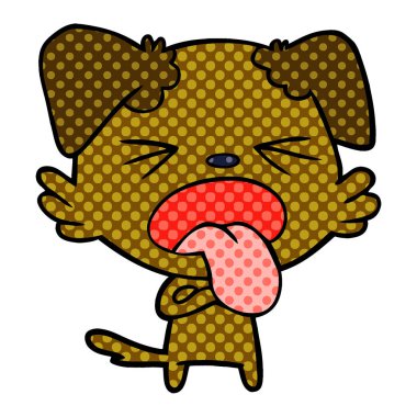 vektör çizim karikatür köpek bıkkın