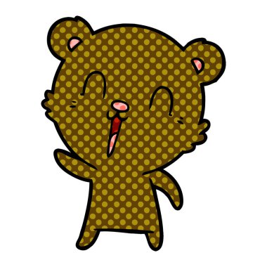 mutlu karikatür ayı vektör çizim