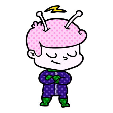 Dostu karikatür spaceman vektör çizim