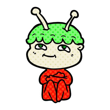 Dostu karikatür spaceman vektör çizim