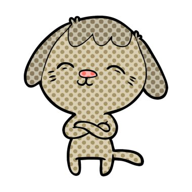 vektör çizim mutlu karikatür köpek