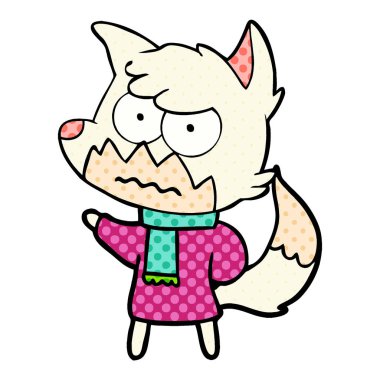 vektör çizim karikatür rahatsız fox