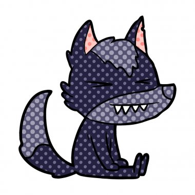 vektör çizim öfkeli wolf çizgi film