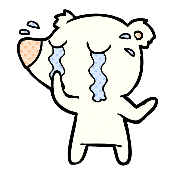 Cartoon Crying Polar Bear — Stock Vector