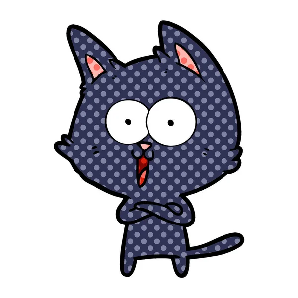 Vector Ilustración Divertido Gato Dibujos Animados — Vector de stock