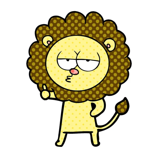 Vector Illustration Cartoon Bored Lion — Stock Vector