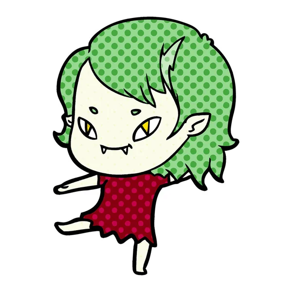 Dibujos Animados Amigable Chica Vampiro — Archivo Imágenes Vectoriales