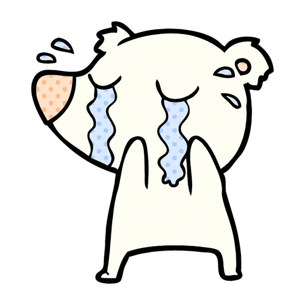 Desenho Animado Chorando Urso Polar — Vetor de Stock