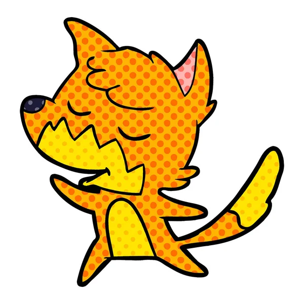 Vectorillustratie Van Vriendelijke Cartoon Fox — Stockvector