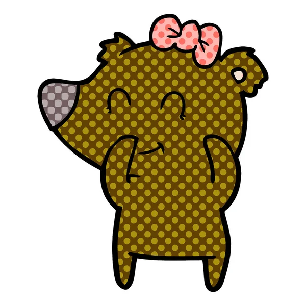 女性クマ漫画のベクトル イラスト — ストックベクタ