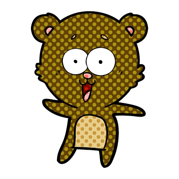 Teddy Bear Cartoon Lachen — Stockvector