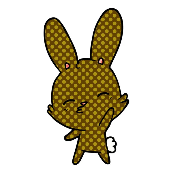 Curieux Agitant Lapin Dessin Animé — Image vectorielle