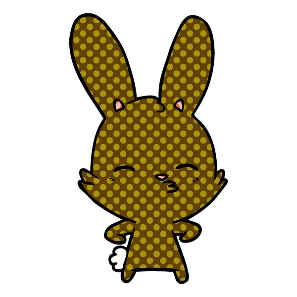 Vectorillustratie Van Nieuwsgierig Bunny Cartoon — Stockvector