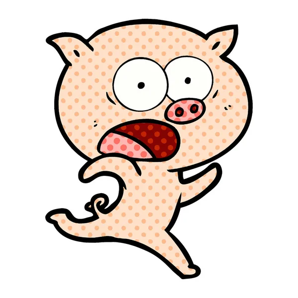 Vector Illustration Cartoon Pig — Stock Vector