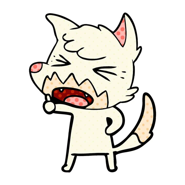 愤怒的卡通狐狸的矢量例证 — 图库矢量图片