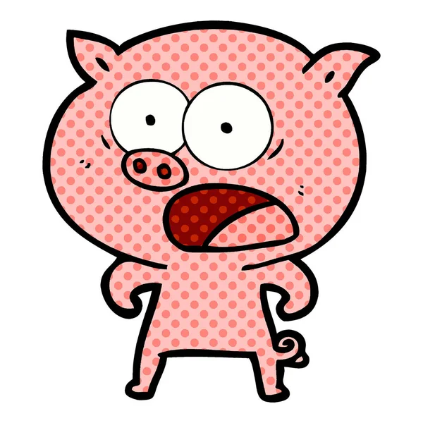 Vektor Illustration Von Cartoon Schweinegeschrei — Stockvektor