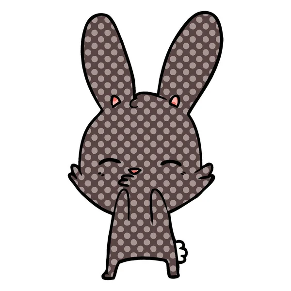 Vectorillustratie Van Nieuwsgierig Bunny Cartoon — Stockvector