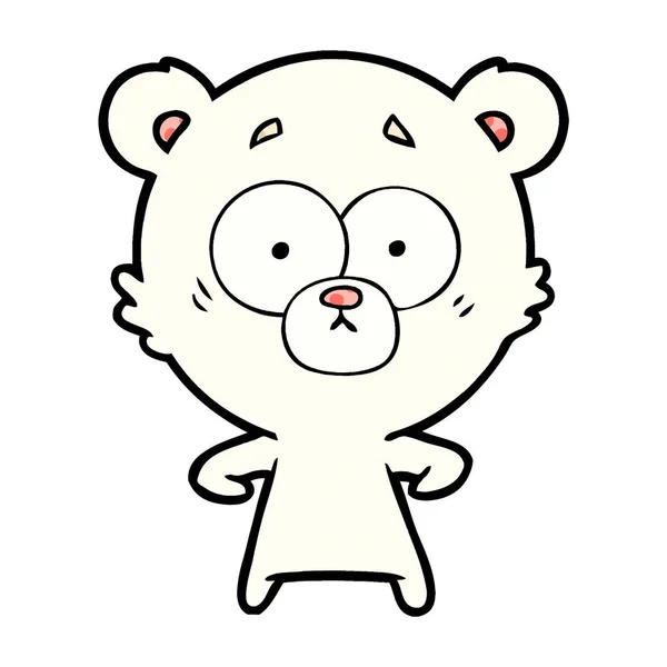 Sorprendido Oso Polar Dibujos Animados — Vector de stock