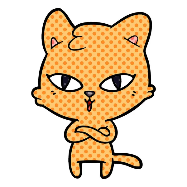 Vector Illustratie Van Cartoon Kat — Stockvector