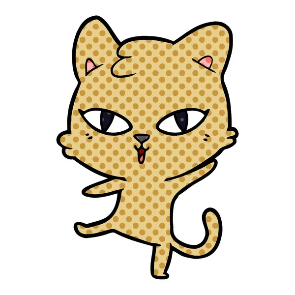 Vector Illustratie Van Cartoon Kat — Stockvector