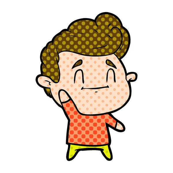 Ilustración Vectorial Hombre Dibujos Animados Feliz — Archivo Imágenes Vectoriales