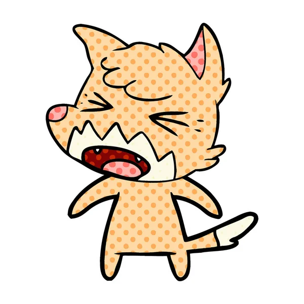 Vektorillustration Des Wütenden Cartoon Fuchses — Stockvektor
