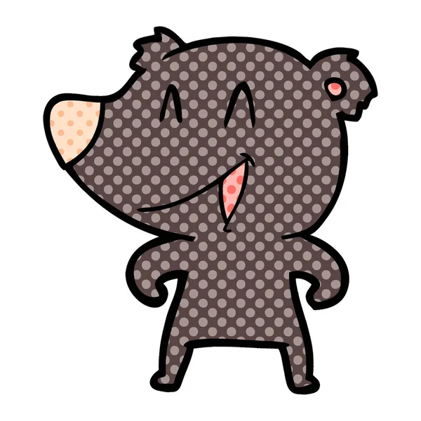 Ilustração Vetorial Desenhos Animados Urso Rindo —  Vetores de Stock