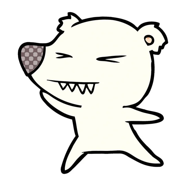 Naštvaný Ledního Medvěda Kreslený — Stockový vektor