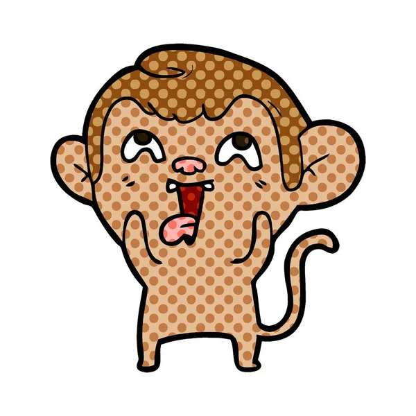 Ilustração Simples Do Vetor De Desenho Animado De Macaco Fofo