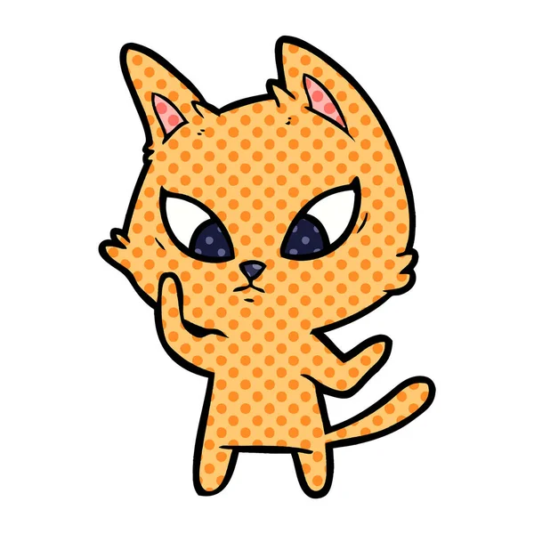 Vector Ilustración Dibujos Animados Gato — Archivo Imágenes Vectoriales