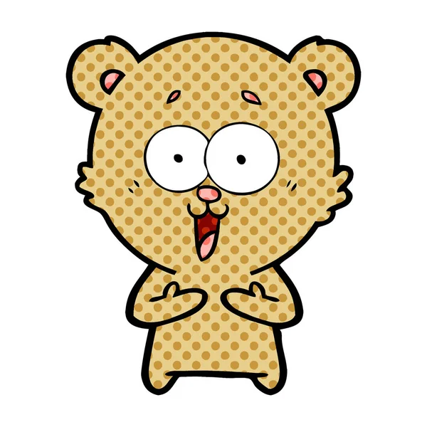 Caricatura Oso Peluche Riendo — Vector de stock