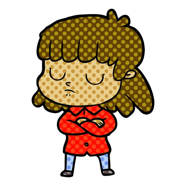 çizgi film kayıtsız kadın kolları katlama