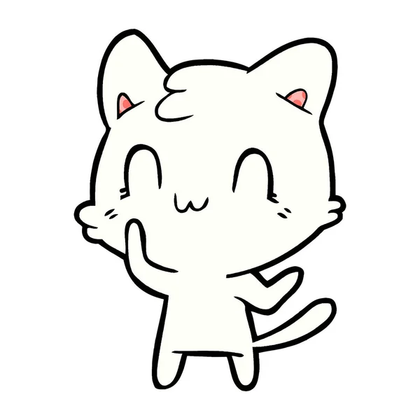 Vektor Illustration Von Cartoon Glückliche Katze — Stockvektor