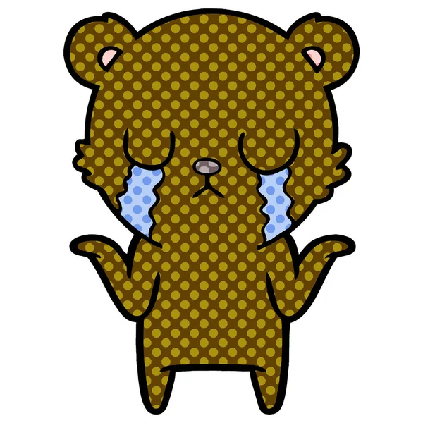 泣いてクマ漫画のベクトル イラスト — ストックベクタ