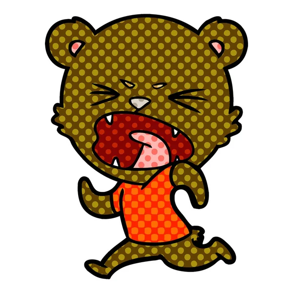 Сердитый Карикатурный Медведь — стоковый вектор
