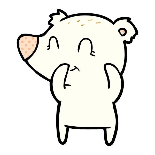 Polar Bear Cartoon Giechelen — Stockvector