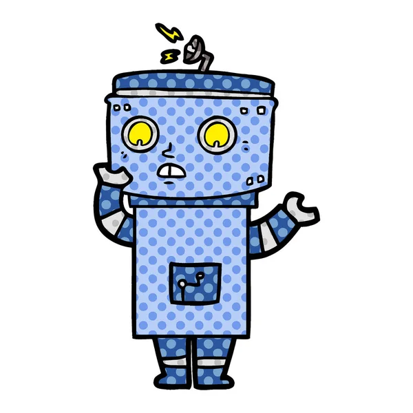 Vektor Illustration Tecknad Robot — Stock vektor