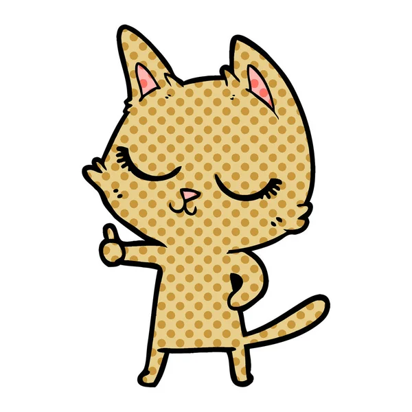 Vectorillustratie Van Kalm Cartoon Kat — Stockvector