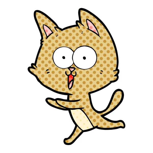 Vector Ilustración Divertido Gato Dibujos Animados — Vector de stock