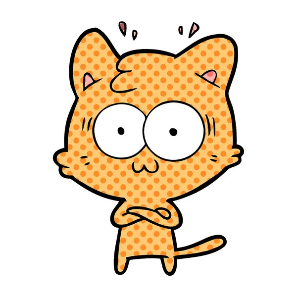 Vector Illustratie Van Cartoon Kat — Stockvector