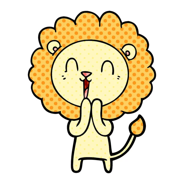 Illustration Vectorielle Rire Lion Dessin Animé — Image vectorielle