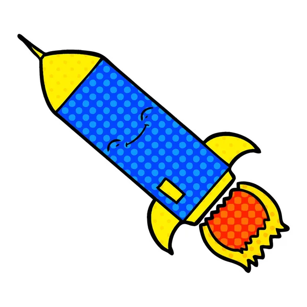 Vector Ilustración Cohete Dibujos Animados — Vector de stock