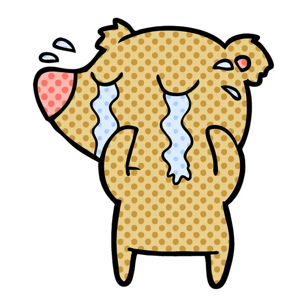 vektör çizim ayı ağlıyor çizgi film