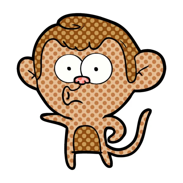 Ilustração Vetorial Macaco Dos Desenhos Animados — Vetor de Stock