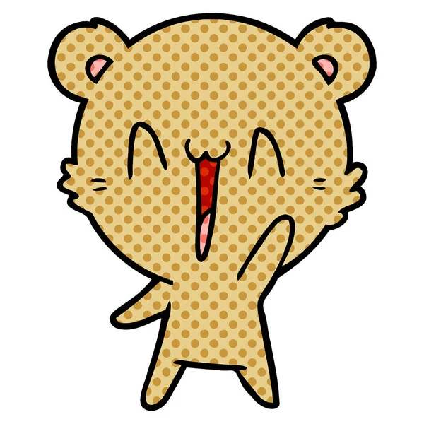 Ilustração Vetorial Desenhos Animados Urso Feliz —  Vetores de Stock
