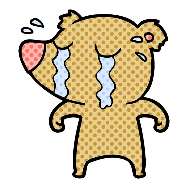 vektör çizim ayı ağlıyor çizgi film