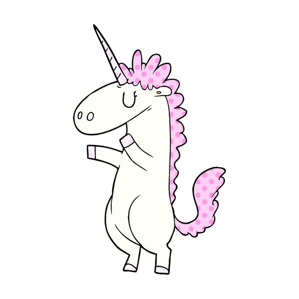 Ilustración Vectorial Del Unicornio Dibujos Animados — Vector de stock